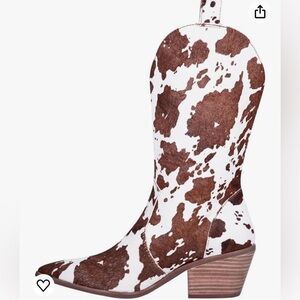 Dingo Womens Live A Leather Cow Printed Casual Boots